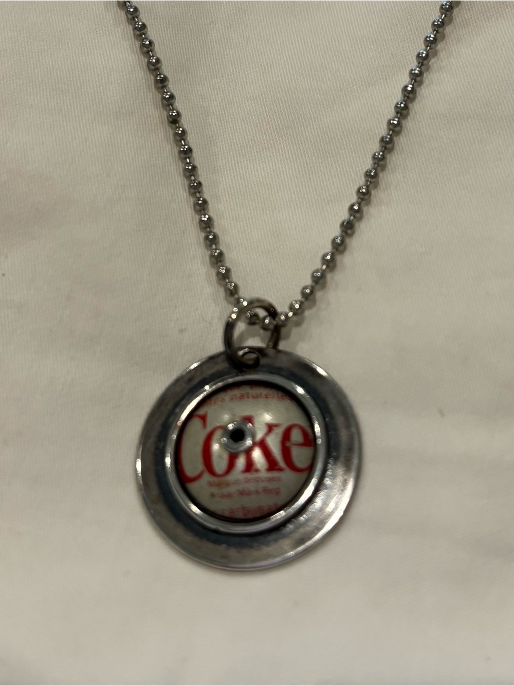 Sterling Silver Coke Bottle-cap Pendant Necklace